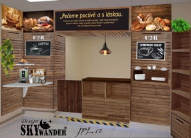 Pekárna U2R návrh výdej pečiva od SKYWANDER